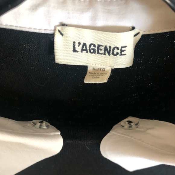 L'AGENCE April Poplin Collar Pullover in Black - Picture 16 of 16